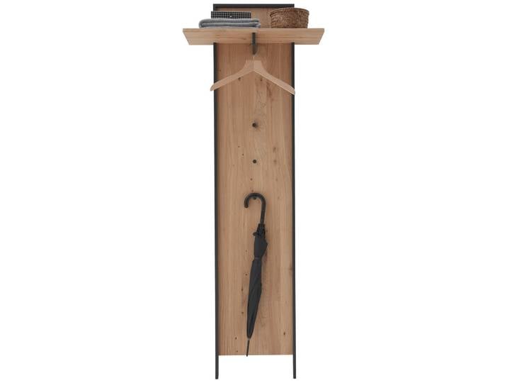 Valdera Garderobenpaneel, Graphitfarben, Eichefarben, Holz, Wildeiche, massiv, 70x199.1x33 cm, Made in Germany, Dgm, DGM-Klimapakt, DGM-Emissionslabel, Aufhängemöglichkeit, Garderobe, Garderobenpaneele, Garderobenpaneele