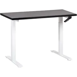 SCHREIBTISCH schwarzweiß 120/72 cm manuell höhenverstellbar Destin III