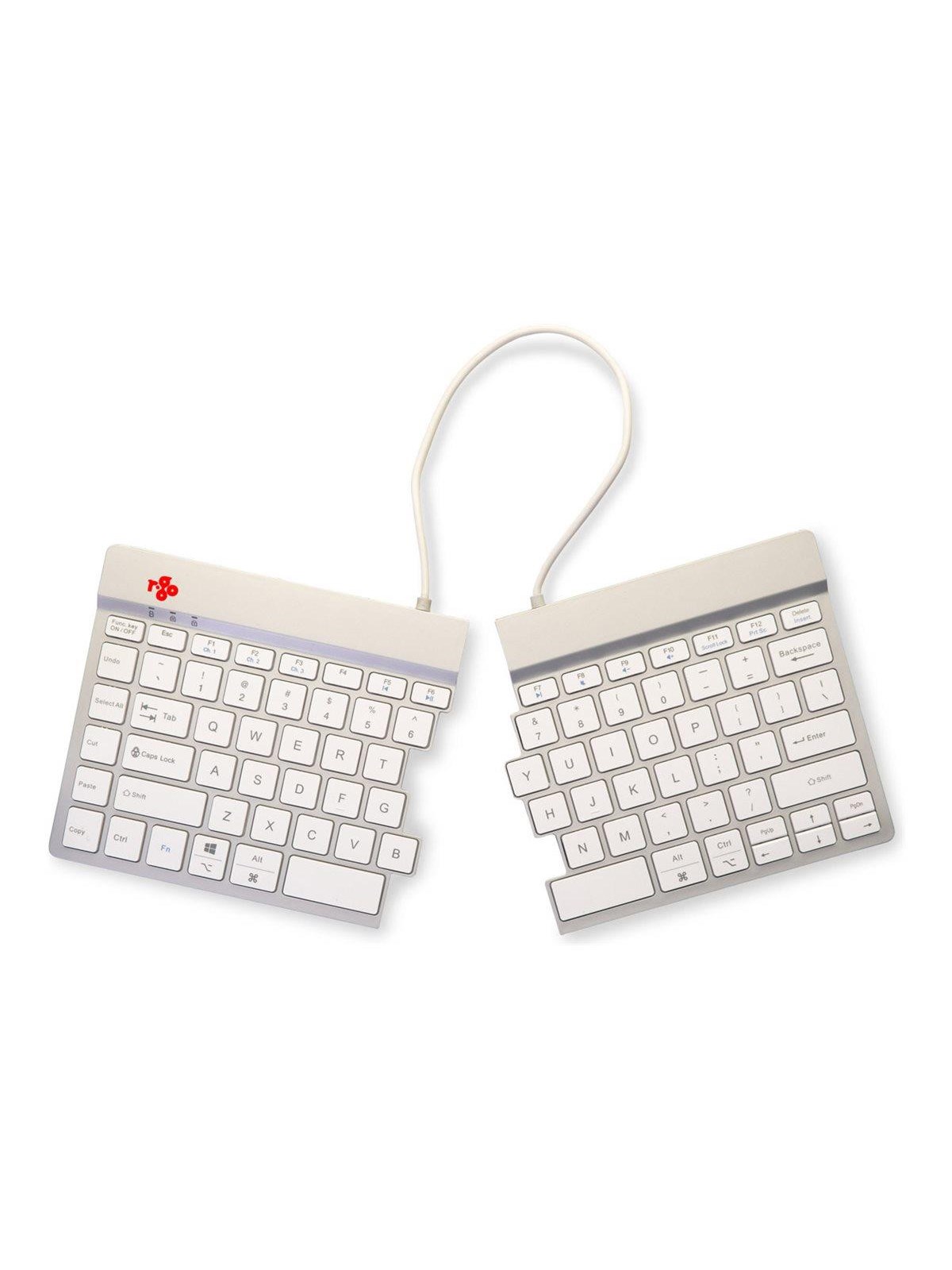 R-Go Tools R-Go Split Break - keyboard - with integrated break indicator - QWERTY - US - white - Tastatur - Englisch (US) - Weiss