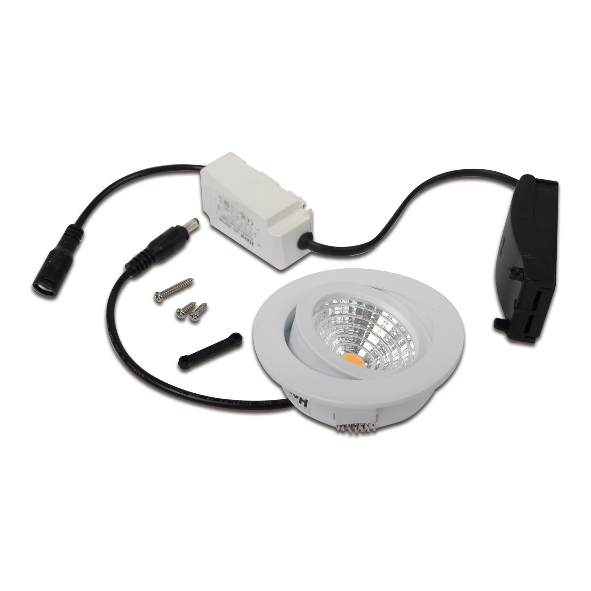 Hera LED-Einbauleuchten-Set 20203351004 weiß schwenkbar Metallgehäuse dimmbar)