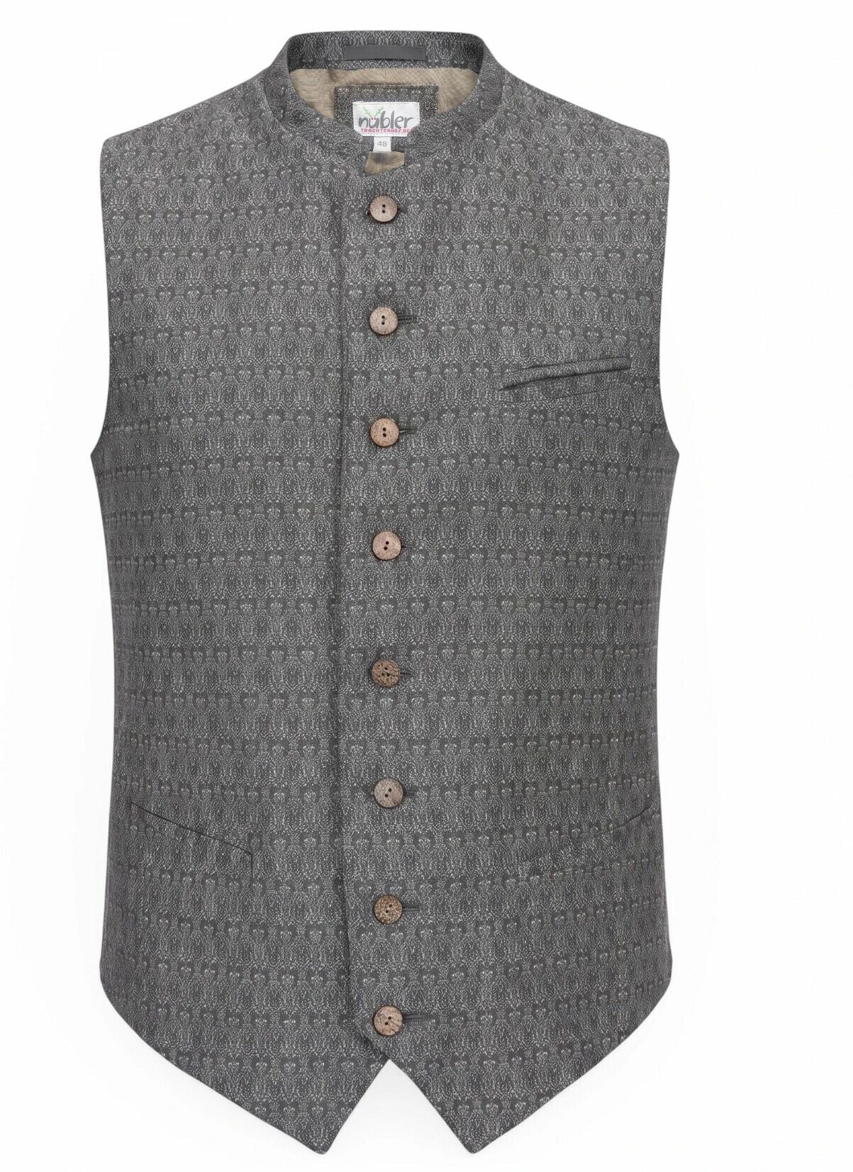Trachtenweste NÜBLER "Trachtenweste Marius", Herren, Gr. 46, grau, Obermaterial: 100% Polyester PES. 100% Polyester PES., Westen
