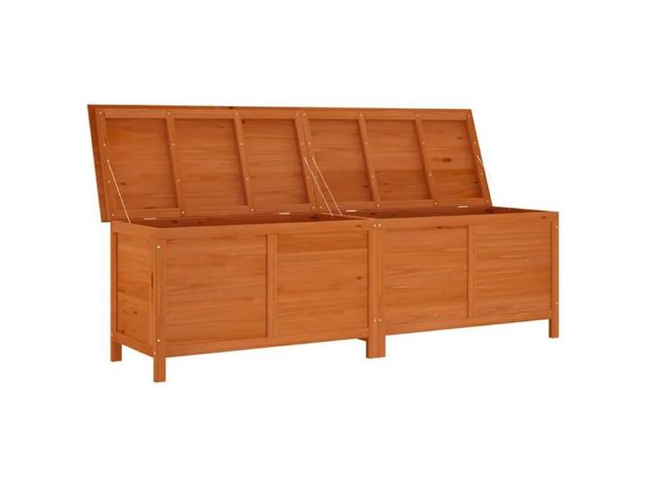 （SOLDES DEC)Boîte de rangement de jardin marron bois massif de sapin - Coffre/Boîte de rangement spacieux FR_9571891