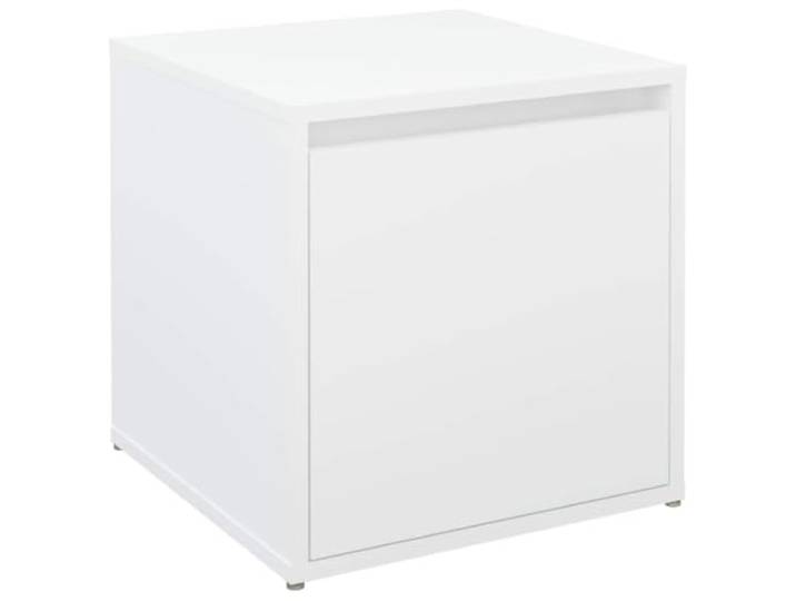Pouf mit Schublade weiß 40,5x40x40cm Holz Sitz Robuste Tischplatte, feuchtigkeitsbeständig, minimalistisches Design, geräumige Schublade, stabile Konstruktion
