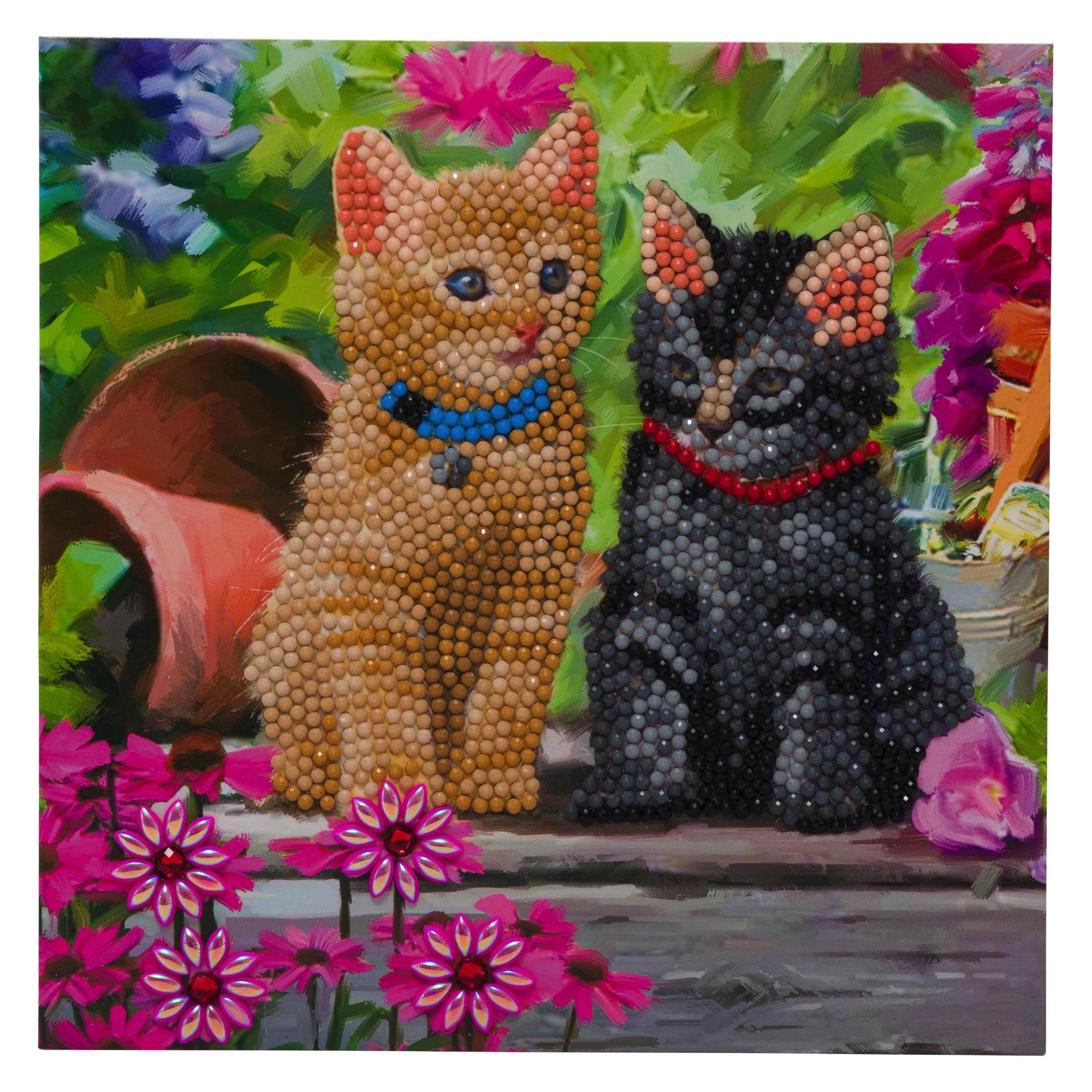Craft Buddy Cat Friends, 18x18cm Crystal Art Card (CCK-A53)