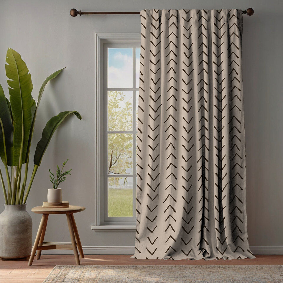 Lilijan Home & Curtain Bohemian Room Lined Single Panel Curtain Ecru 140cm Width x 245cm Drop