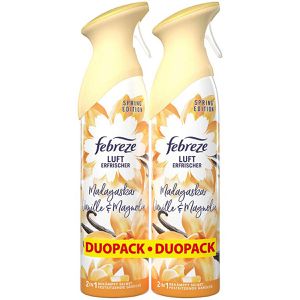 Febreze Raumduft Lufterfrischer Duo Pack, Vanille & Magnolie, Spray, Madagaskar, geruchsneutralisierend, 2 x 185ml