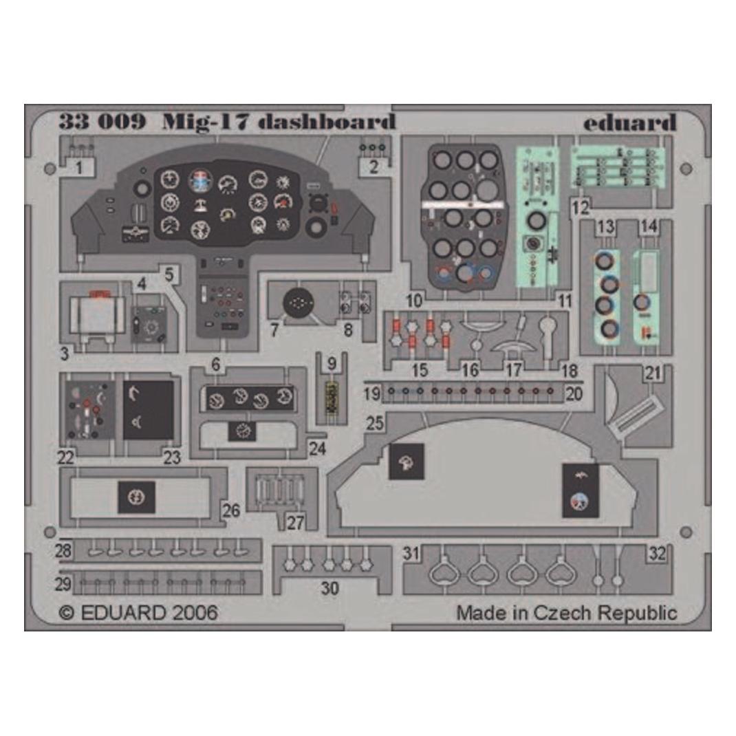 Eduard Mig-17 dashboard Für Trumpeter Bausatz (33009)