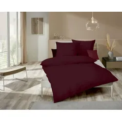 kaeppel Bettwäsche Feinbiber Uni burgund 200x200 cm + 2x80x80 cm