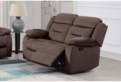 Esofastore Cushion Backrest 1pc Manual Loveseat USB Port Chocolate Finish