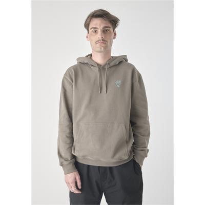 Kapuzensweatshirt CLEPTOMANICX "Sketch Gull", Herren, Gr. S, braun, 100% Baumwolle, bestickt, normal, ohne Ausschnitt, Sweatshirts, mit toller Stickerei auf der Brust