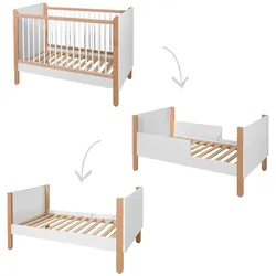 GITTERBETT 60/120 Laurie Weiß und Holz