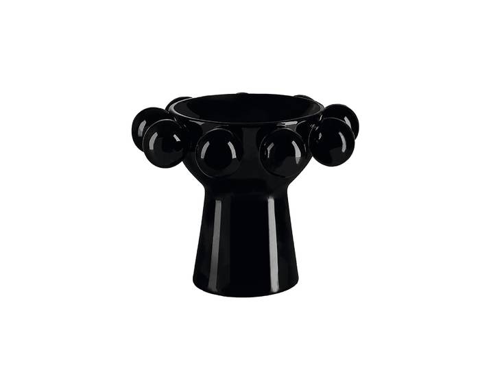 Dekoschale FINK STUDIO HIGH BALL , schwarz, B:22cm H:16,5cm T:22cm Ø:22cm, Porzellan, Dekoschalen, Dekoschale, in STUDIO Geschenkverpackung