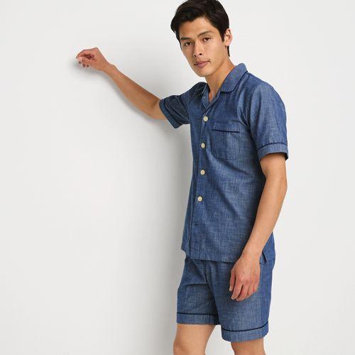 Essenzielle Popelin-Pyjamashorts für Herren, Herren, size: regular, Blau, Baumwolle, by Lands' End