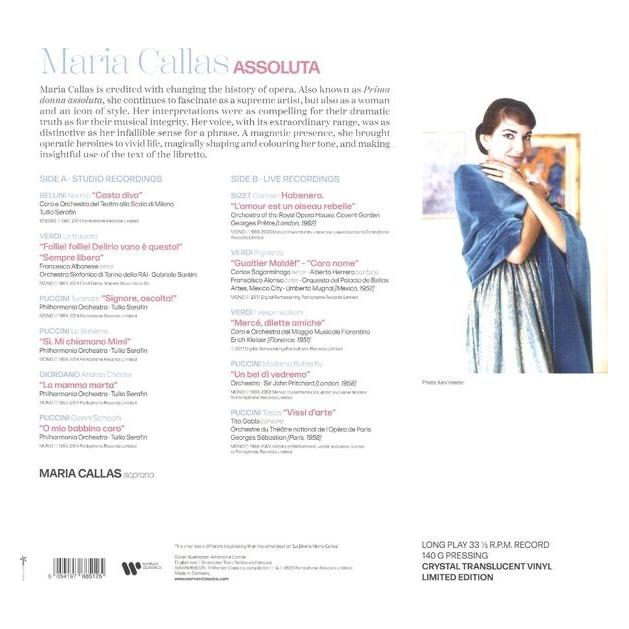 Warner Bros. Assoluta-Maria Callas (Crystal Colour Vinyl) (Vincenzo Bellini) (40943109)