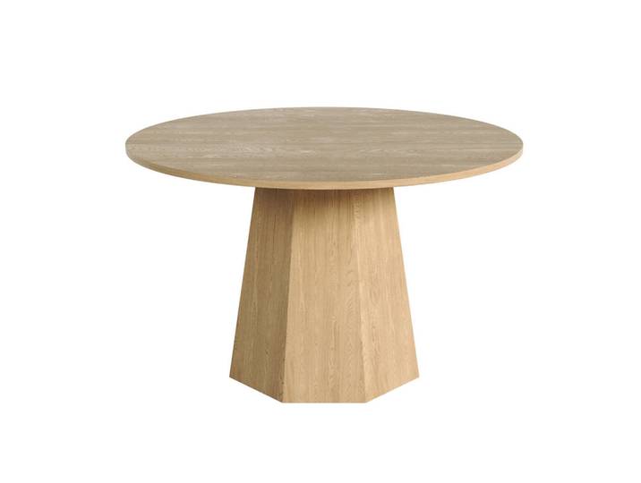 Okwish Esstisch 120/120/75 cm eichefarben aus MDF für 4-6 Personen, Eichefarben, 120x75x120 cm, Esszimmer, Esstische