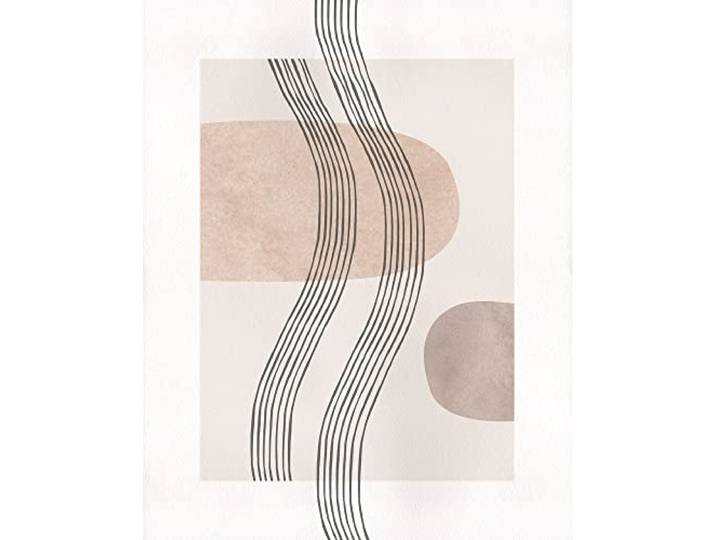 Komar Wandbild - Line Art Waves - Größe: 40 x 50 cm - Poster, Kunstdruck, Dekoration, Wohnzimmer, Schlafzimmer