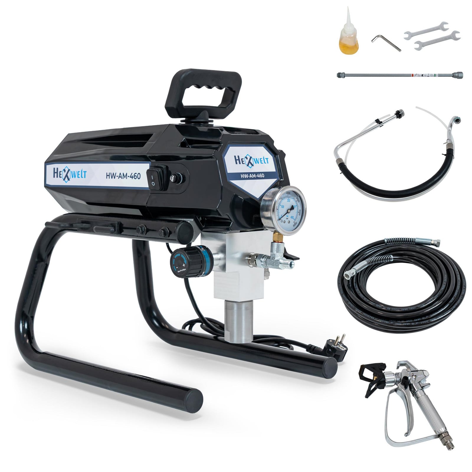 THUNDER Airless spuitapparaat HEXWELT HW-AM-460, 1000 W, 210 bar, 1,8 l/min, geschikt voor verf