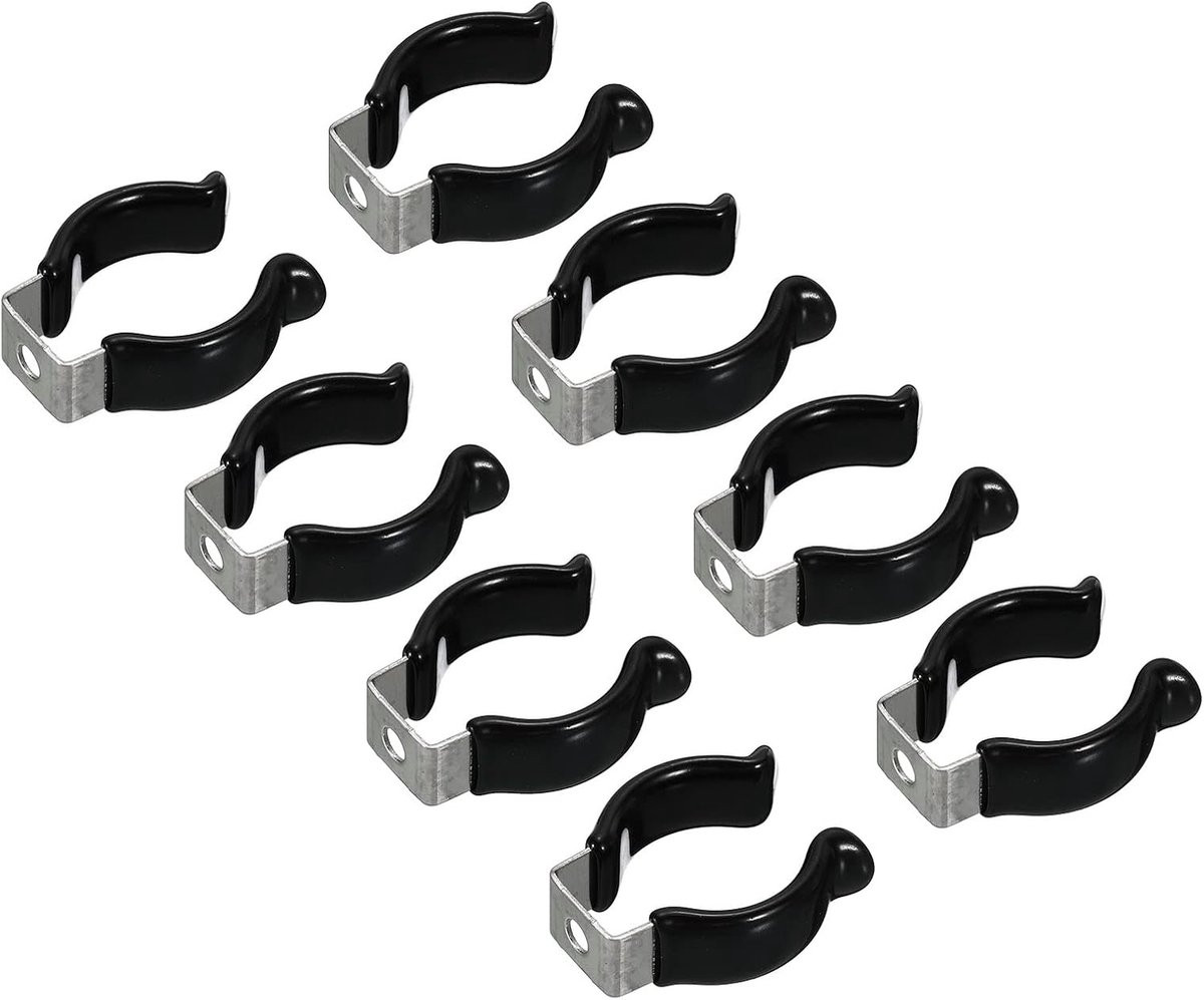 8 stuks T8 U-clips houder voor TL-buizen, roestvrij staal, zwart