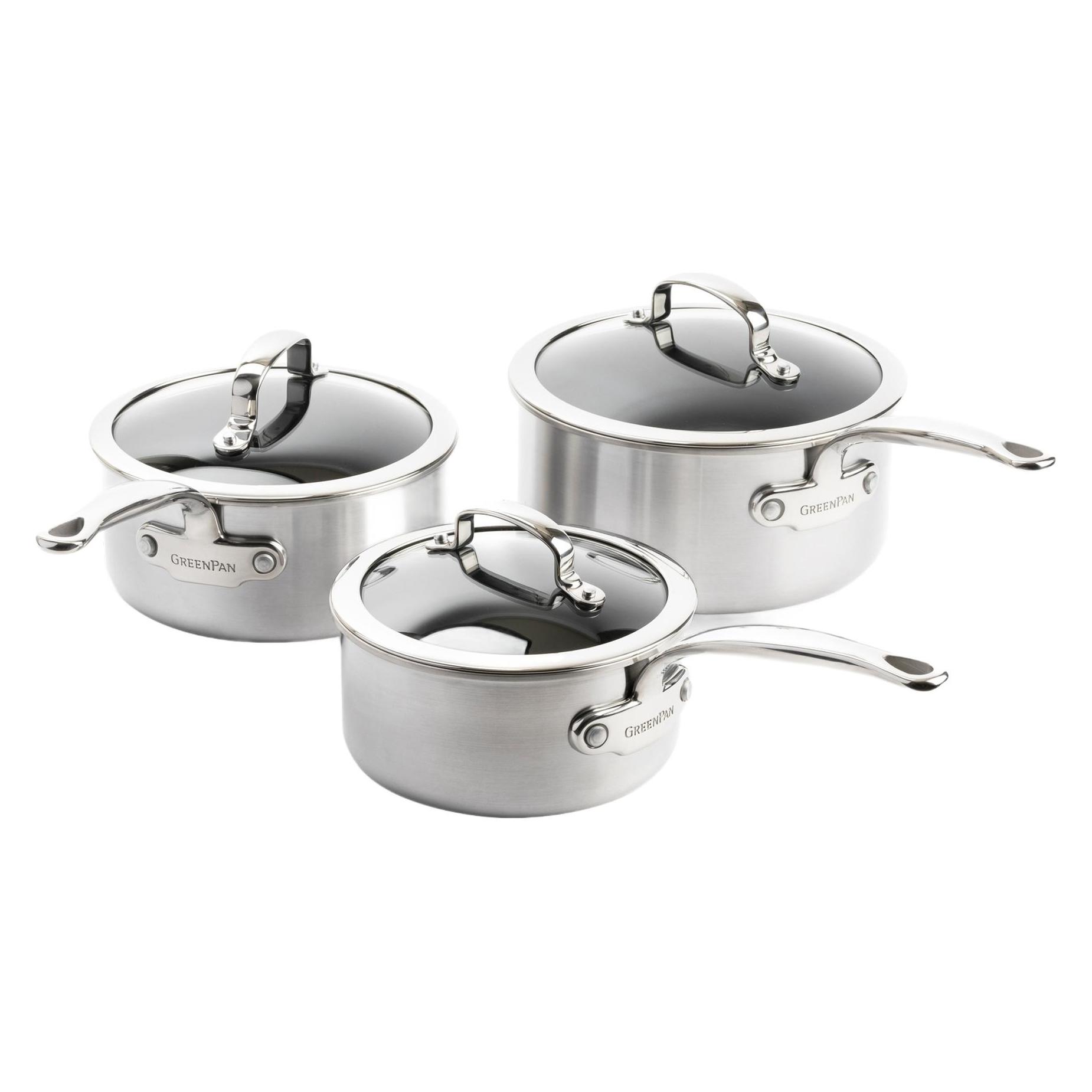 Greenpan Premiere Steelpannenset - 6-delig - RVS - Inductie (CC003822-001)