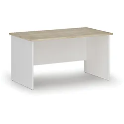 Bürotisch PRIMO WHITE, 140x80 cm, Eiche weiß/natur