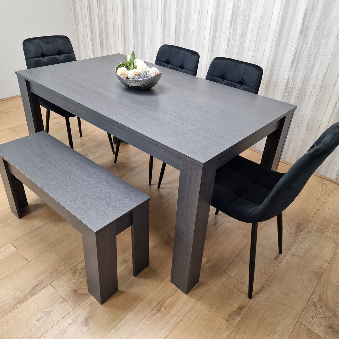 17 Stories Michiyo 6 -Person Dining Set Dark Grey 6