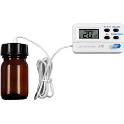 TFA 31.1049.02.K Profi-Digitalthermometer LT-105 Laborthermometer Kalibrierzertifikat, Messtechnik, Weiss
