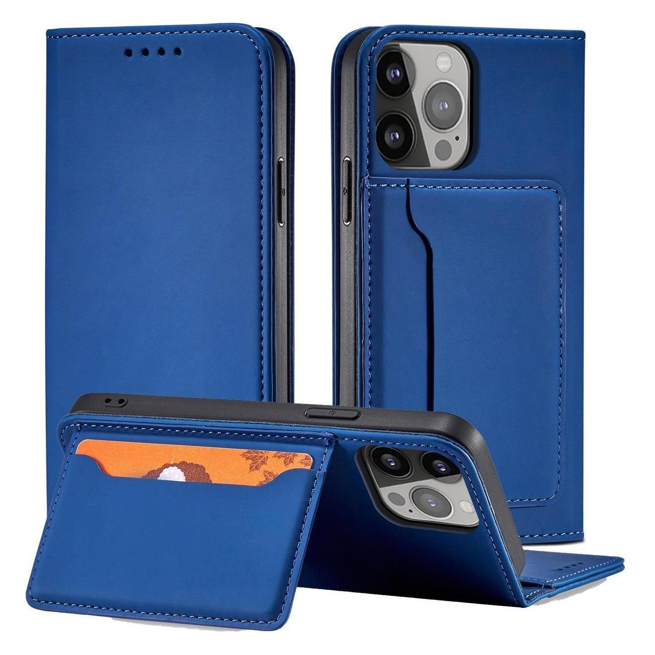 Hurtel Magnetkartenetui für Samsung Galaxy S23 Ultra Flip Cover Wallet Stand blau (Samsung Galaxy S23 Ultra) (1404978613)