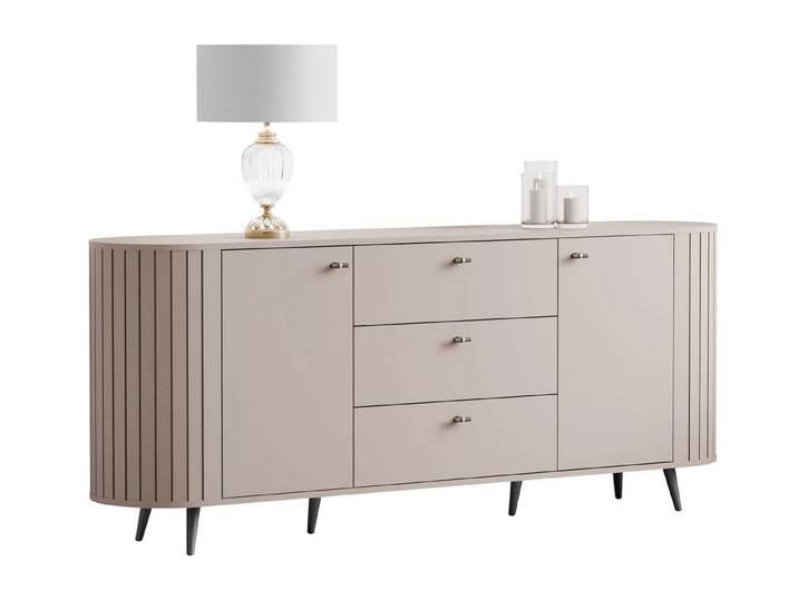 Lookway Kommode ELODIE II 2D3D mit gefrästen Fronten und Soft-Close-System, 190x79x40 cm