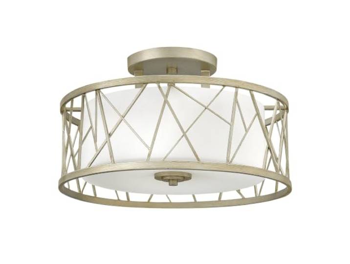 Zeitgenössischer Kronleuchter Nest Metall Blatt Silber Glas 3 Lichter E27