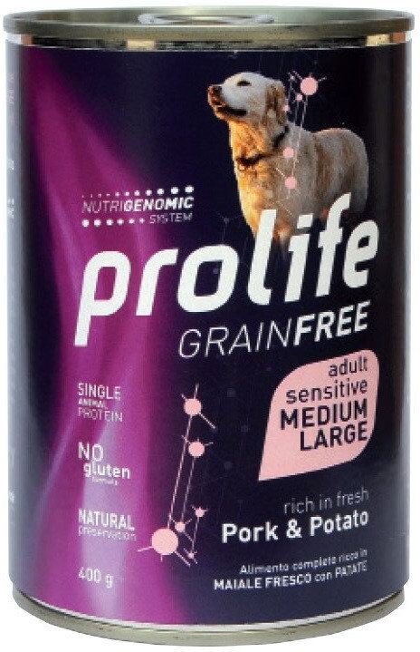 Prolife Umido Cane Grain Free Sensitive Adulto Maiale e Patate 400 g