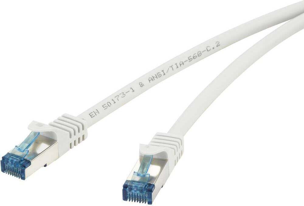 Renkforce RF-4145289 RJ45 patchkabel CAT 6a S/FTP, 5,00 meter, grijs