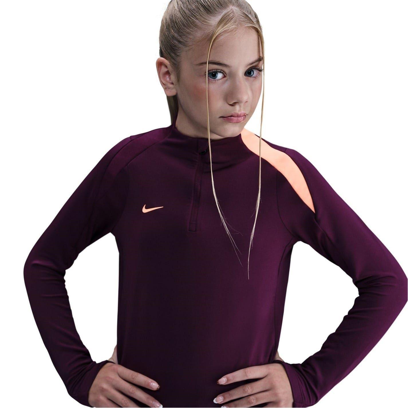 Nike - "Strike" Drill-Top für Kinder, mit kurzem Reißverschluss (Bordeaux)