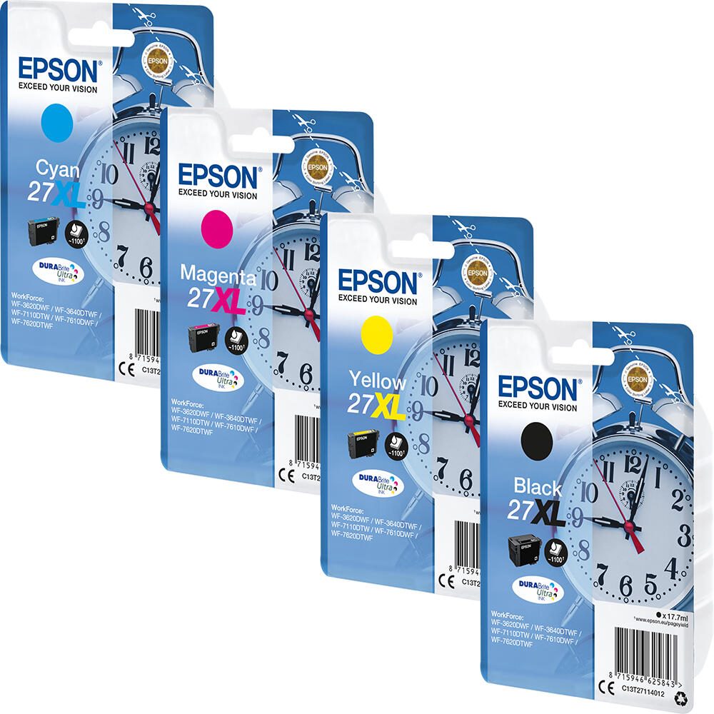 Epson Original 27XL Wecker Druckerpatronen - 4er Multipack OP27XLset