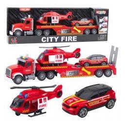 Lean Toys Feuerwehr-Set - Abschleppwagen, Hubschrauber, Auto (72491378)