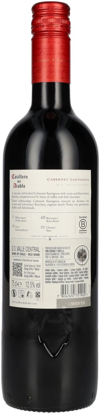 Concha y Toro Casillero del Diablo CABERNET SAUVIGNON Reserva 2024 12,5% Vol. 0,75l