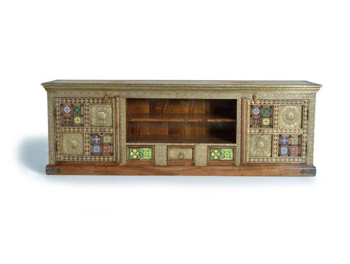 Meuble tv en bois d'acacia