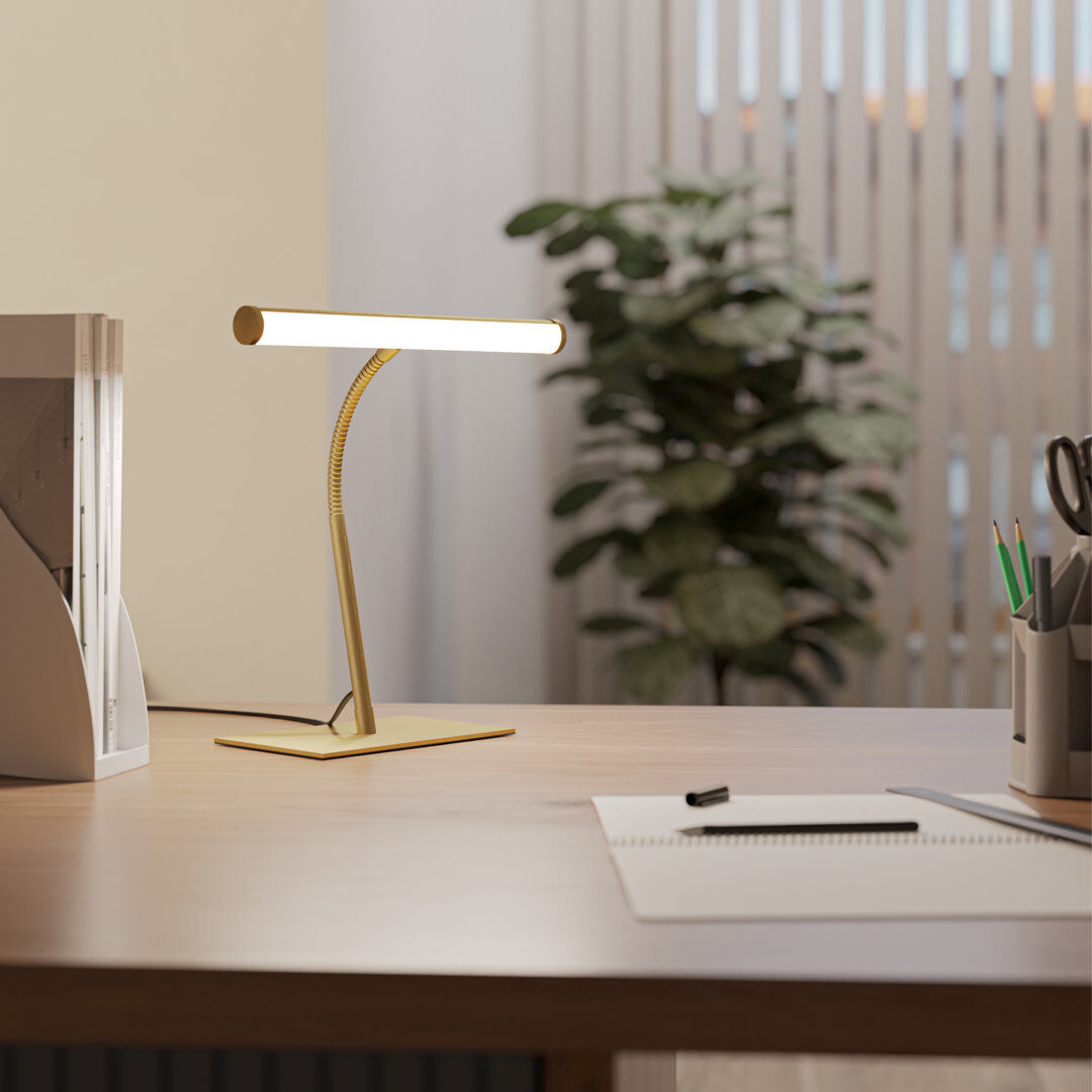 Metro Riccione LED Tuneable Desk Lamp Brown 30cm H X 19cm W X 39.5cm D