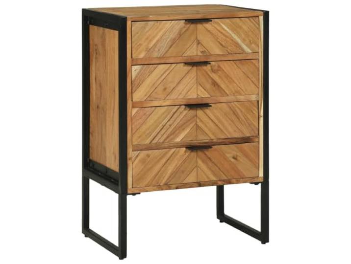 KGFHERENB Sideboard 50 x 35 x 75 cm Massivholz Akazie Kommode braun Kompakter Anrichte Schrank mit 2 Türen für Flur und Schlafzimmer, bietet geschützten Stauraum im Industrie Design.
