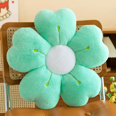 Inspire Picks Daisy Flower Plush Pillow Soft Cute Decorative Cushion For Bed & Sofa green