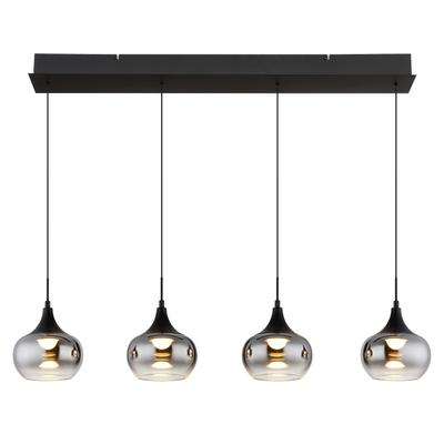 NOWA Hängeleuchte "LUI", silber (schwarz matt), 1, Ø 15cm H: 150cm, 1 Stk., Leuchten, LED-Hängeleuchte, dimmbar, Soft-Lift, elegant & funktional, Hängeleuchte