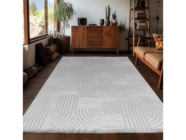 Teppich AYYILDIZ TEPPICHE SAHARA 1112, auch als Läufer , silber (silberfarben), B:120cm H:12mm L:170cm, Polypropylen, Teppiche, Teppich, Pflegeleicht / Strapazierfähig / Trend Colors/ Wohnzimmer