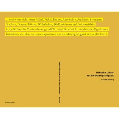 Siebzehn Lieder auf die Mannigfaltigkeit, Taschenbuch von Gerald Raunig, Transversal texts, 978-3-903046-52-8