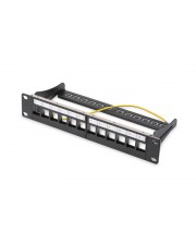 DIGITUS Modular Patchpanel 12-Port Schwarz RAL 9005 1U 25,4 cm 10" 12 Ports (DN-91420)