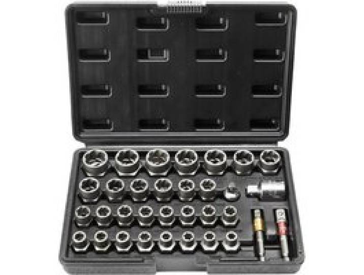 VEVOR Bolzenausdreher-Set, 29-teiliges Bolzen- und Muttern-Entferner-Set, 6mm bis 10mm, 10,3mm bis 19,05mm, Auszieh-Steckschlüsselsatz aus CR-MO-Stahl mit Aufbewahrungskoffer, Mutter zum Entfernen