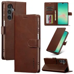 LC.Imeeke Galaxy A27 - Leder Etui Hülle (Samsung Galaxy A27), Smartphone Hülle, Braun