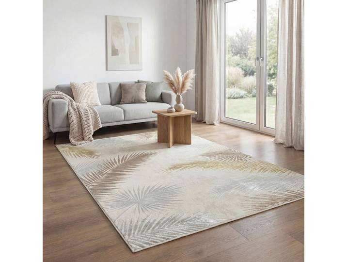 the carpet Mila tapis moderne salon élégant brillant à poils courts Crème 160 x 230 cm (1)