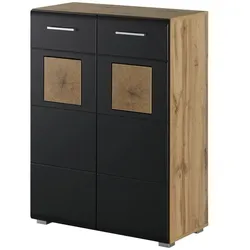 Schuhschrank  Cortina , schwarz , Maße (cm): B: 80 H: 108 T: 40.0