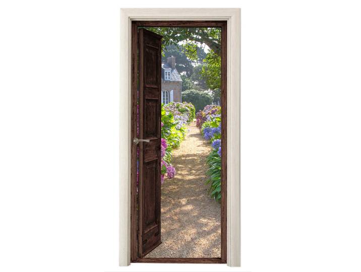 MuchoWow Türaufkleber Ansicht - Hortensie - Tür - Blumen - Natur 90x235 cm - Türtapete, Beige, Kunststoff, Rechteckig, 90x0.1 cm, Tapeten & Wandverkleidungen, Fototapeten