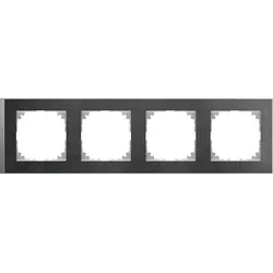 M-Pure, Decor Rahmen, 4fach, Schiefer/aluminium