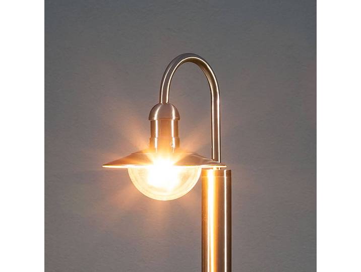 Lindby Wegeleuchte Damion, 140 cm, Edelstahl, E27, IP44 DAMION Lindby, dimmbar, alu / grau / zink, Edelstahl, Modern